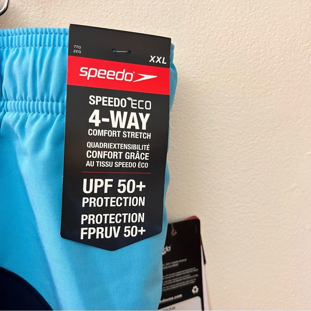 Speedo Redondo Edge 14” blue swim trunks size XXL